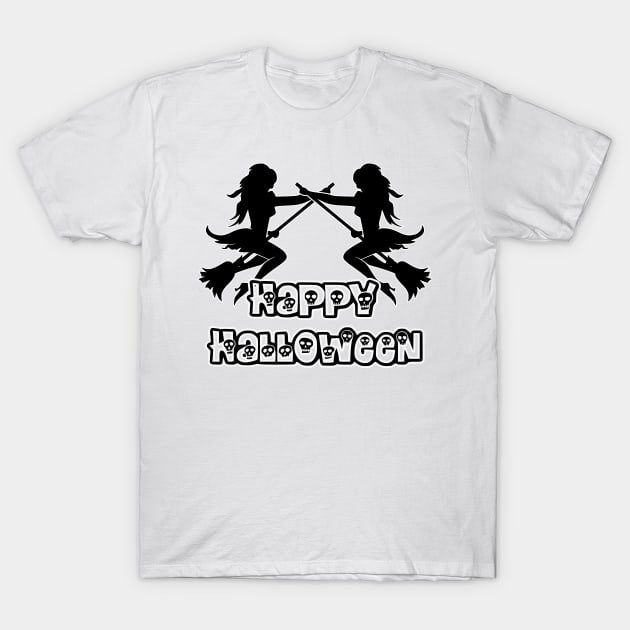 Pretty Halloween Witches - Happy Halloween - 1510201457 T-Shirt by Semenov